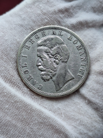 Romania, Regat, 5 Lei 1901, moneda rara, Regele Carol I [2]
