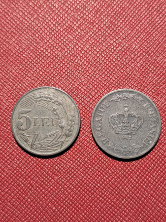 Monede - Romania, Regat, 5 lei 1942, Regele Mihai I