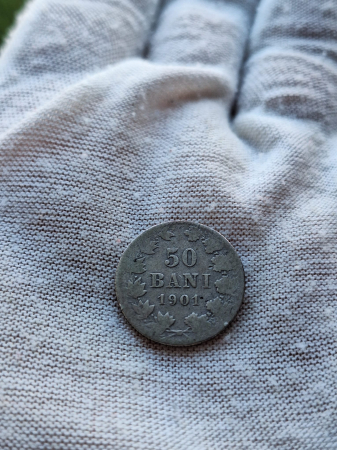 Monede Romania - Romania, Regat, 50 Bani 1901, moneda rara, Regele Carol I