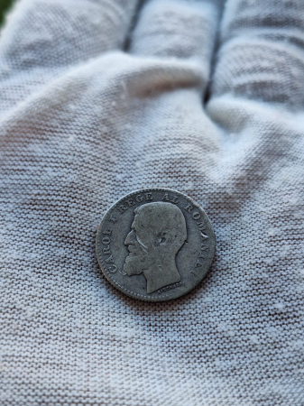 Romania, Regat, 50 Bani 1901, moneda rara, Regele Carol I [1]