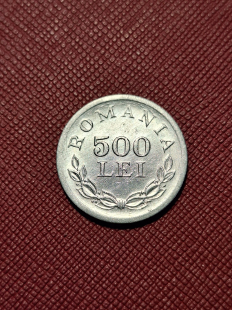 Monede - Romania, Regat, 500 lei 1946, Regele Mihai I, eroare: matrita crapata