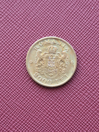 Romania, Regat, moneda 2000 lei 1946, Regele Mihai I, eroare: batere dubla [1]