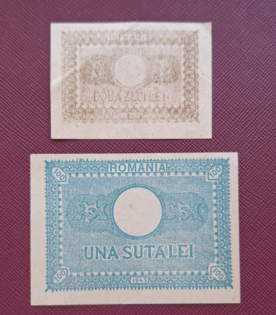 Romania, set 20 Lei + 100 Lei 1945, Regele Mihai, aproape necirculate [1]