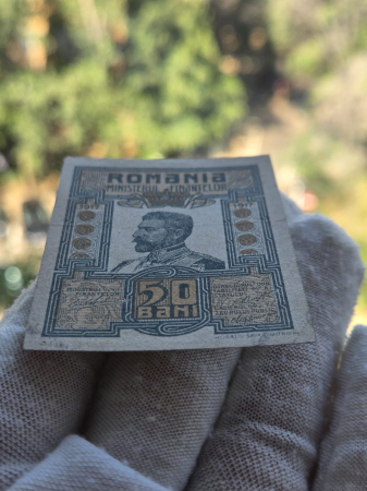 Romania, set 3 bancnote: 10 Bani, 25 Bani, 50 Bani 1917, Regele Ferdinand I [7]