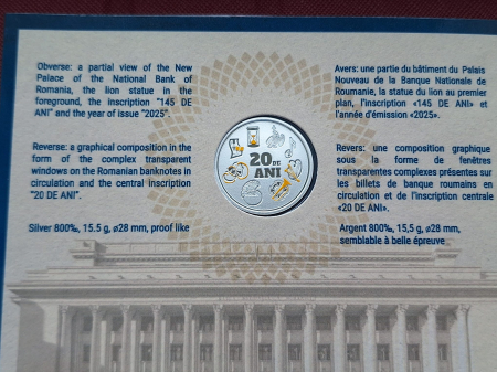 Romania set monetarie 2025 - 145 ani de la infiintarea BNR, 20 ani denominare LEU [5]