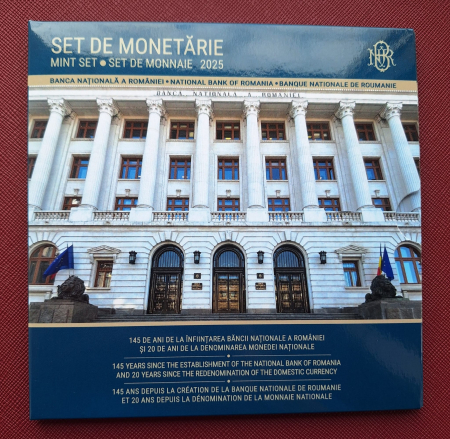 Monede Romania - Romania set monetarie 2025 - 145 ani de la infiintarea BNR, 20 ani denominare LEU