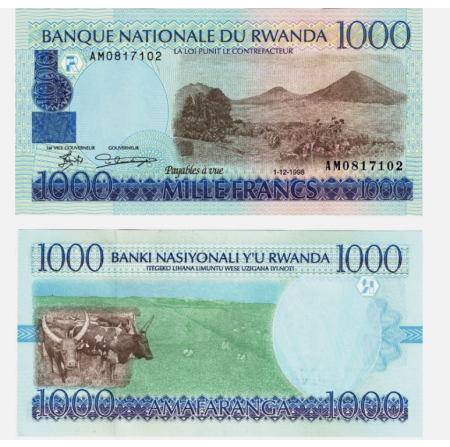 Rwanda - Rwanda 1000 Franci 1998, necirculata