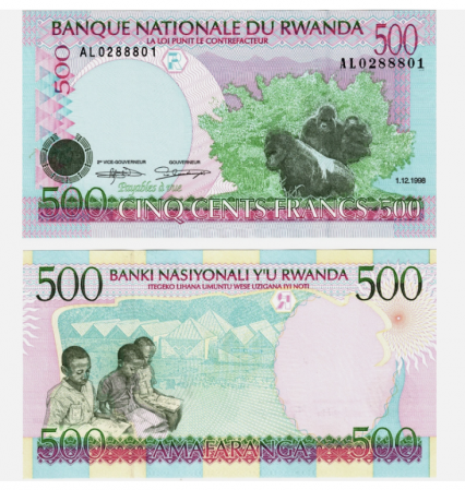 Rwanda - Rwanda 500 Franci 1998, necirculata
