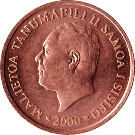Monede Australia si Oceania - Samoa 2 Sen 2000 FAO - regele Malietoa, UNC