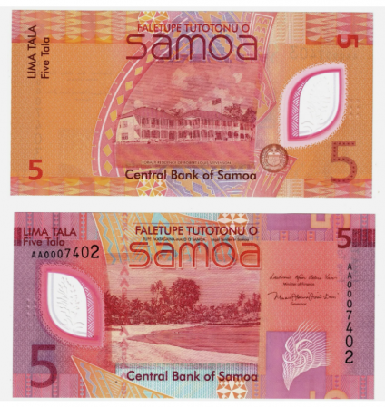 Bancnote Australia si Oceania - Samoa 5 Tala 2023, Polimer, necirculata