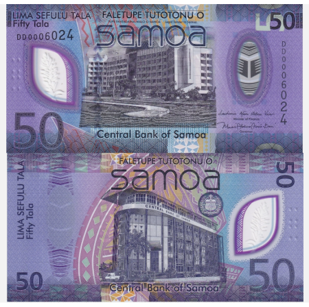 Bancnote Australia si Oceania - Samoa 50 Tala 2025, Polimer, necirculata