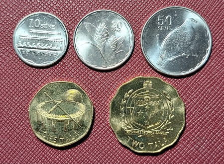 Monede Australia si Oceania - Samoa set 5 monede: 10 20 50 Seniti 1 2 Tala 2011, UNC