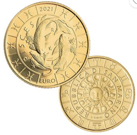 San Marino - SAN MARINO - 5 EURO 2021 , ZODIA PESTI