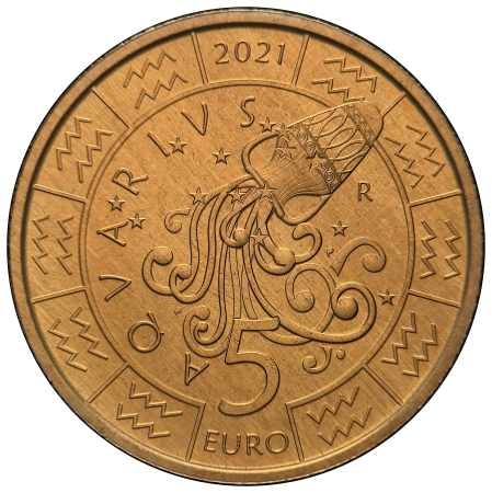 San Marino - SAN MARINO - 5 EURO 2021 , ZODIA VARSATOR