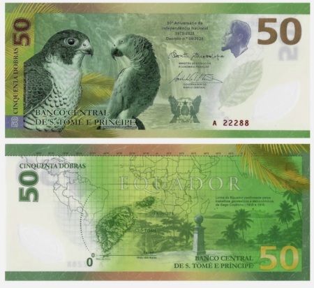 Sao Tome & Principe - Sao Tome 50 Dobras 2026, polimer, 50 ani de Independenta, UNC