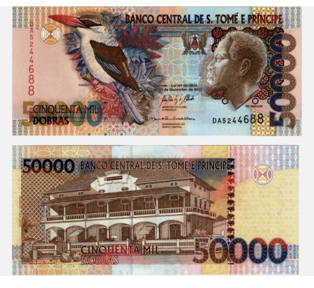 Bancnote - Sao Tome si Principe 50 000 Dobras 2013, Rei Amador, liderul revoltei sclavilor, UNC