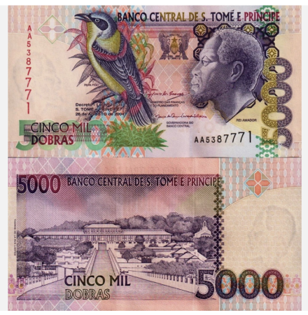 Bancnote Africa - Sao Tome si Principe  5000 Dobras 2004, necirculata