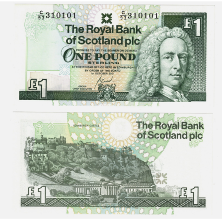 Scotia - Scotia 1 Pound 2001, Lordul Ilay si castelul Edinburgh, necirculata