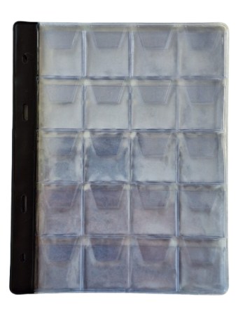 Folii stocare monede - Set 10 folii stocare monede, prevazute cu 20 spatii 35x40 mm