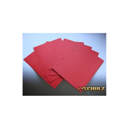 Folii stocare monede - Set 10 separatoare rosii din carton, format 168mm x 212mm