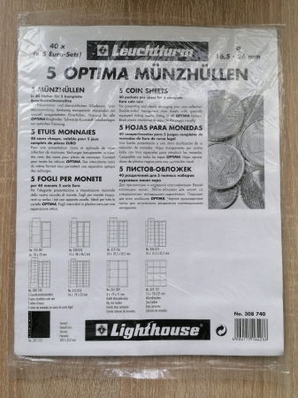 Set 5 folii Optima pentru seturi monede euro/eurocenti [1]