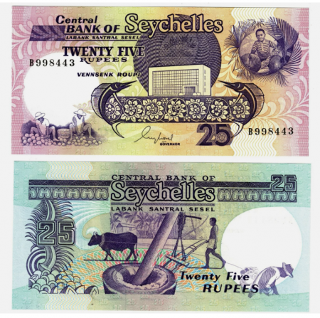 Bancnote Africa - SEYCHELLES 25 Rupii 1989, necirculata
