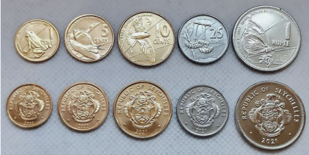 Monede Africa - Seychelles set 5 monede 2021-2022: 1,5,10,25 Centi, 1 Rupie, Flora si Fauna, UNC