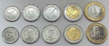 Monede Africa - Sierra Leone set 5 monede 2022: 1,5,10,25,50 centi (instrumente muzicale), UNC