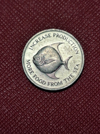 Monede Asia - Singapore 5 centi 1971, peste, necirculata