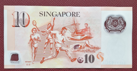 Bancnote - Singapore 10 Dolari 2014, polimer, circulata