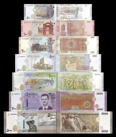 Siria - Siria set complet 50 + 100 + 200 + 500 + 1000 + 2000 + 5000 pounds, UNC