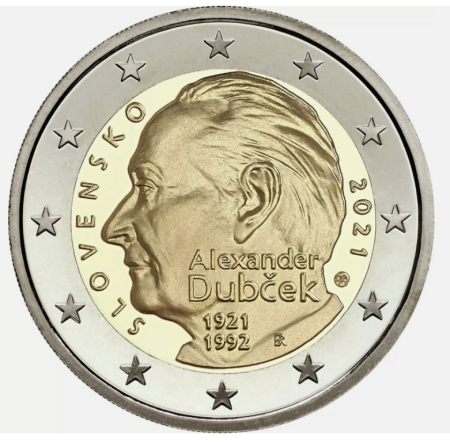 Monede Euro, Eurocenti - Slovacia 2 euro 2021 Dubcek, UNC