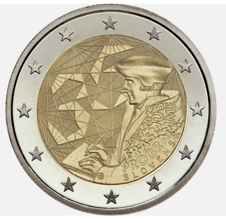 Monede Euro, Eurocenti - Slovacia 2 euro 2022 Erasmus, UNC