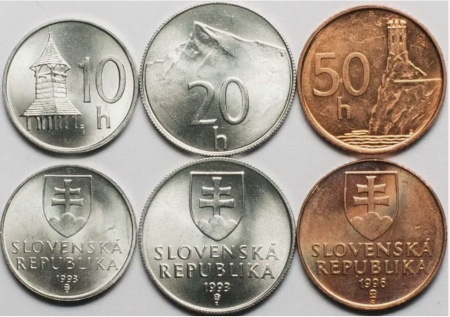 Monede Europa - Slovacia set 3 monede 1993-1996: 10,20,50 halierov, UNC