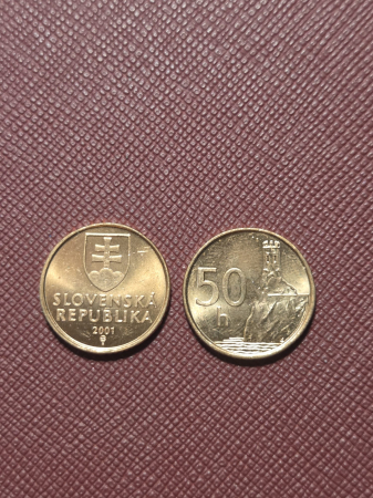 Monede Europa - Slovacia 50 halierov 2001