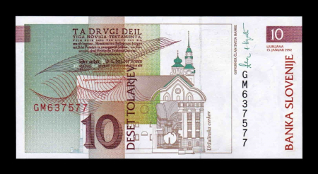SLOVENIA 10 tolari 1992, Primož Trubar, necirculata [1]
