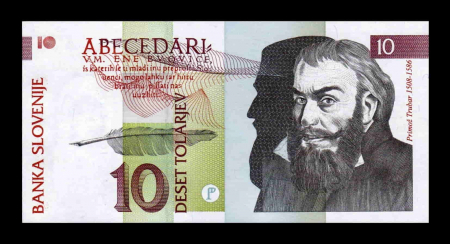 Bancnote Europa - SLOVENIA 10 tolari 1992, Primož Trubar, necirculata