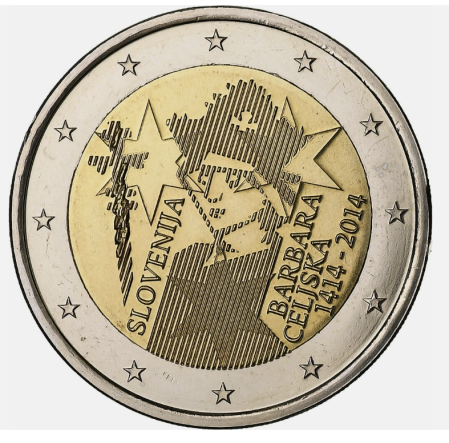 Slovenia - Slovenia 2 euro 2014 Barbara din Celje, UNC