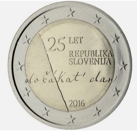 Slovenia - Slovenia 2 euro 2016, 25 de ani de Independența, UNC