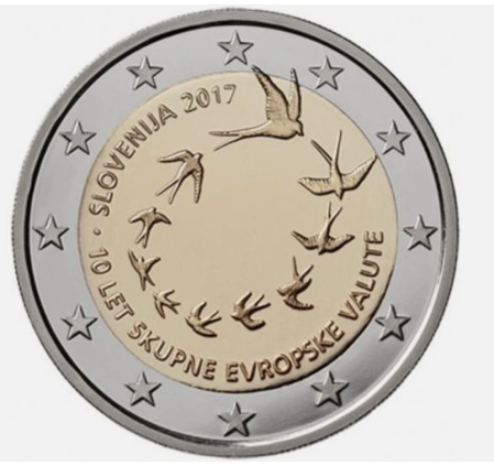 Slovenia - Slovenia 2 euro 2017, 10 ani de la Adoptarea monedei euro, UNC