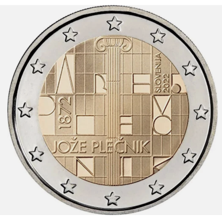 Slovenia - Slovenia 2 euro 2022 Joze Plecnik, UNC