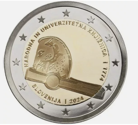 Slovenia - Slovenia 2 euro 2024, 250 de ani de la înființarea Bibliotecii Naționale și Universitare, UNC