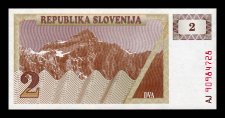 Slovenia 2 Tolari 1990, necirculata [1]