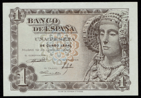 Spania 1 Pesetas 1948, Dama de Elche, necirculata [1]