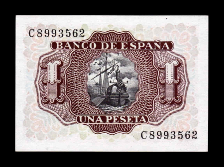 Spania 1 Pesetas 1953, Marchizul de Santa Cruz, necirculata [1]