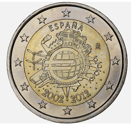 Spania - Spania 2 euro 2012, 10 ani de la Adoptarea monedei euro, UNC