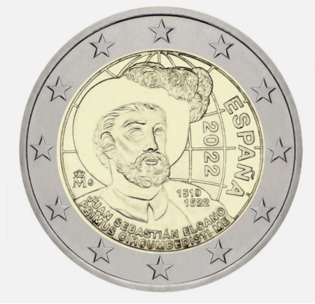 Spania - Spania 2 euro 2022 Juan Sebastian Elcano, UNC