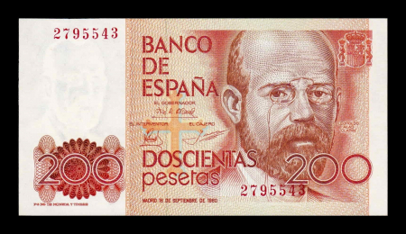 Spania - Spania 200 Pesetas L. Alas Clarín 1980, necirculata