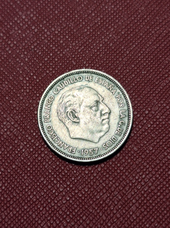 Monede Europa - Spania 25 pesetas 1957