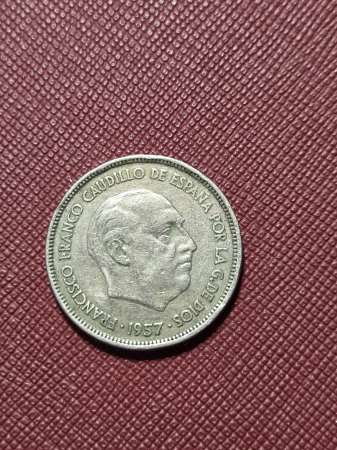Monede Europa - Spania 25 pesetas 1957